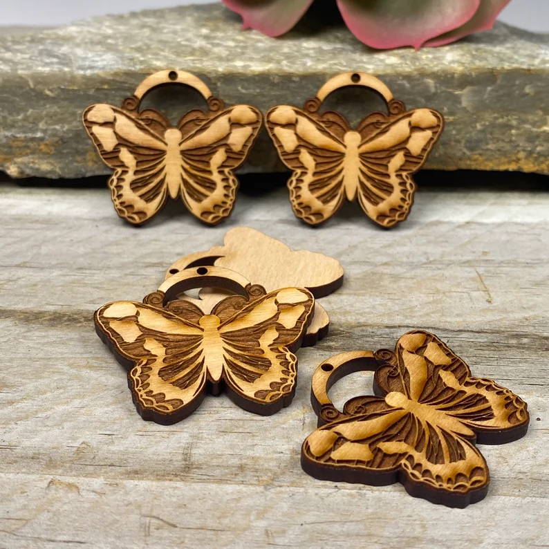 Wooden butterfly earrings outlet